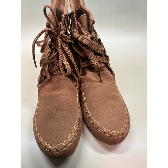 Yoki Gabby 22 Fringe Angle Boots Size 11 Rust NIB - Picture 3 of 6